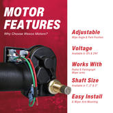 4R1.24-19S2.R110D – 4R-Series Wiper Motor, 1.5" Shaft, 24V, 110° Sweep, Two-Speed Switch