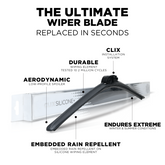 CLIX Silicone+ Beam Windshield Wiper Blade – 14"–28"